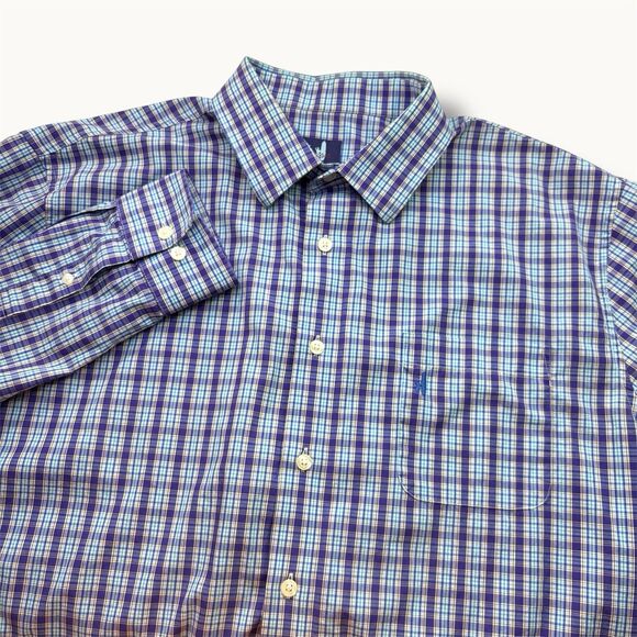 Johnnie-O Men's XL Cotton MultiColor Plaid Long Sleeve Button Down Shirt - Picture 3 of 8